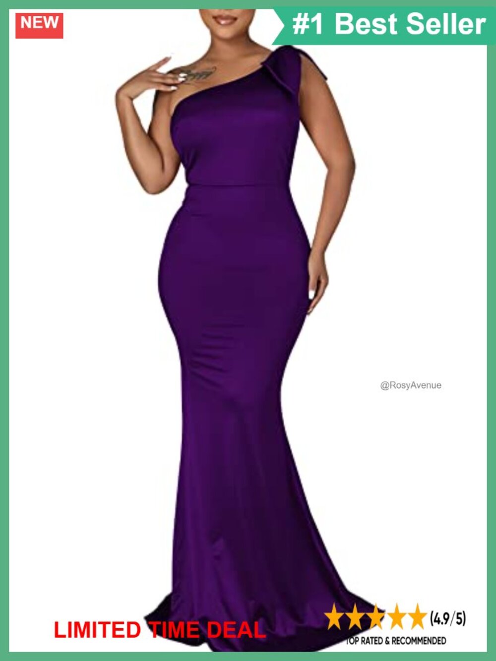 Sexy One Shoulder Mermaid Maxi Formal Evening Dress Ruffle Backless